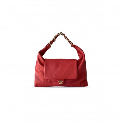 CHANEL HOBO BAG IN BROWN LEATHER AS5853 (43*33*7cm) 