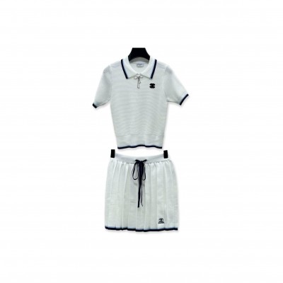CHANEL KNIT POLO SHIRT SET