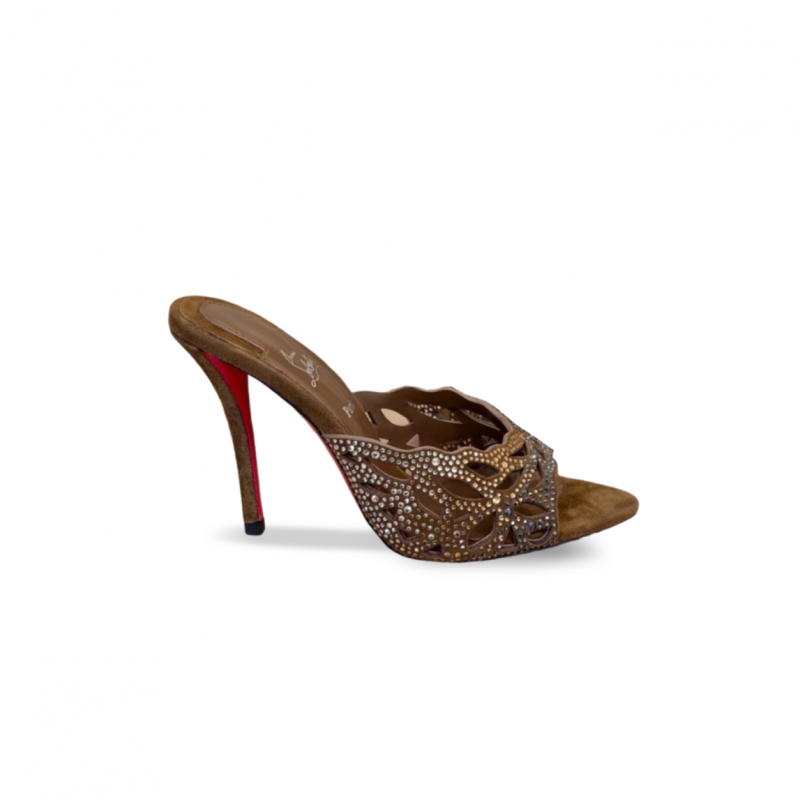 CHRISTIAN LOUBOUTIN LASERA STRASS MULE 100 MM MULES 