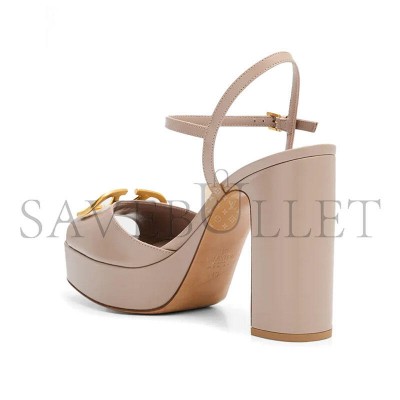 VALENTINO GARAVANIV LOGO 115 LEATHER PLATFORM SANDALS 