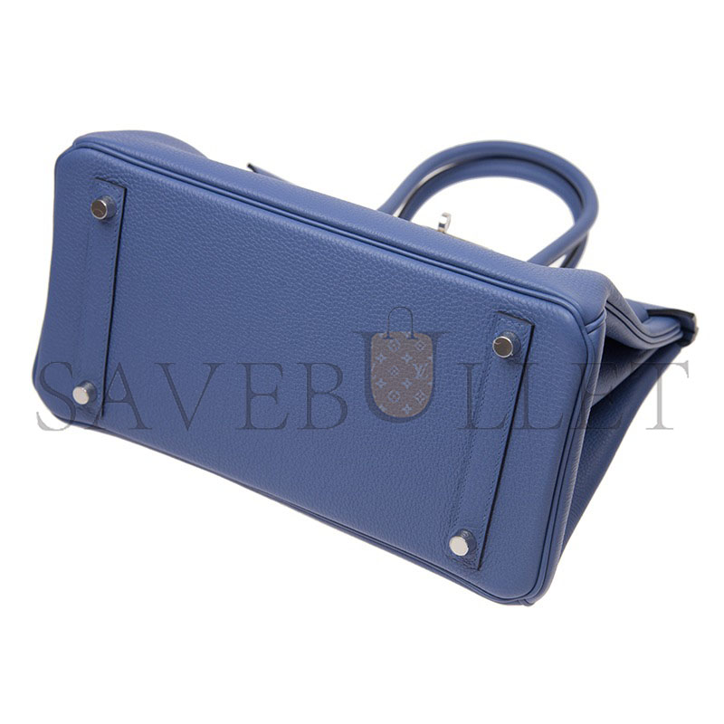 HERMES MASTER HANDBAGS BIRKIN 30 7E TOGO HANDBAG BLEU BRIGHTON (30*23*15cm) 