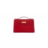 HERMES KELLY POCHETTE ROUGE VIF SWIFT GOLD HARDWARE (22*14*7cm)