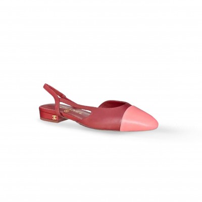CHANEL PINK CC LOGO SLINGBACK 