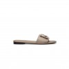 FENDI BAGUETTE DOVE GREY LEATHER SLIDES 8R8136AQY2F1MXM
