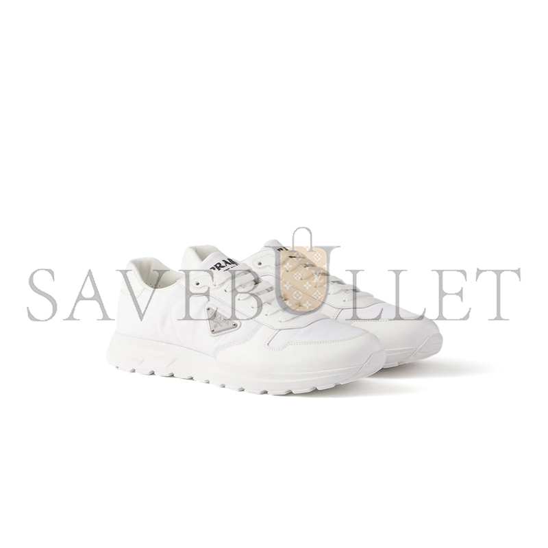 PRADA PRAX 01 RE-NYLON AND BRUSHED LEATHER SNEAKERS 2EE443