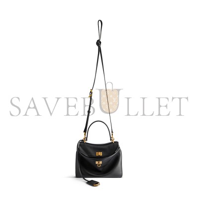 BALENCIAGA WOMEN'S RODEO HANDBAG MINI IN BLACK 8437122AA4V1000 (23*17*10cm) BALENCIAGA WOMEN'S RODEO HANDBAG MINI IN BLACK 8437122AA4V1000 (23*17*10cm)
