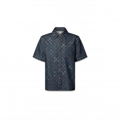 LOUIS VUITTON MONOGRAM DENIM SHORT-SLEEVED SHIRT 1AK7C6