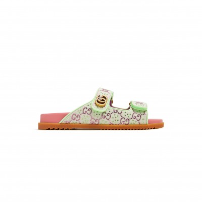 GUCCI DOUBLE G CRYSTAL SANDALS 780066 GUCCI DOUBLE G CRYSTAL SANDALS 780066