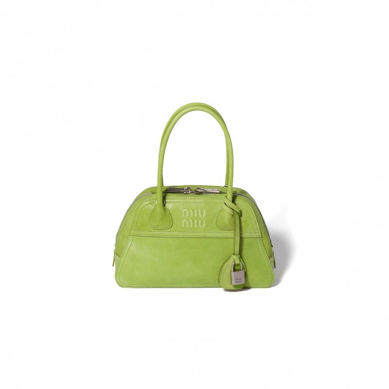 MIU MIU VIVANT NAPPA SOFT LEATHER HANDBAG 5BB200 (28*17*9.5cm)