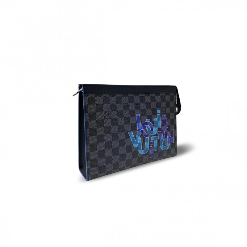 LOUIS VUITTON MASTER POCHETTE VOYAGE MM DAMIER GRAPHITE INTERLINKED LOGO (27*21*3cm)