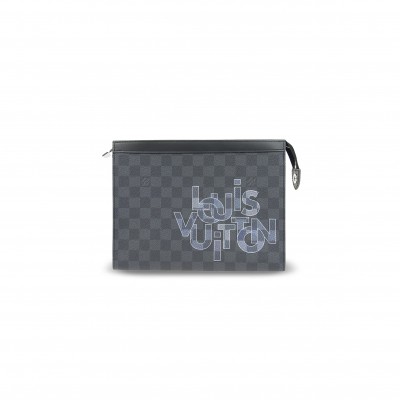 LOUIS VUITTON MASTER POCHETTE VOYAGE MM WHITE LOGO N41696 (27*21*3cm) LOUIS VUITTON MASTER POCHETTE VOYAGE MM WHITE LOGO N41696 (27*21*3cm)