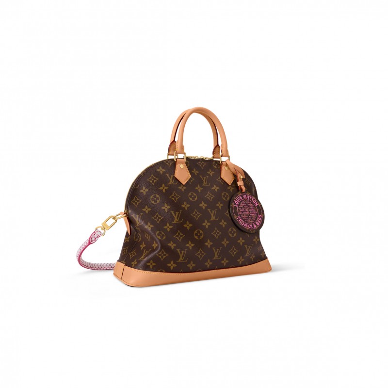 LOUIS VUITTON MASTER MONOGRAM ALMA SOFT MM SHOULDER BAG BROWN M27327 (37*28*13.5cm)