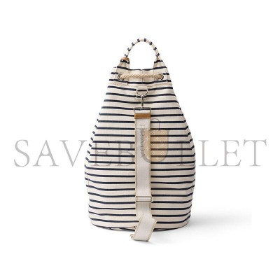 PRADA STRIPED CANVAS DRAWSTRING DUFFLE BAG 2VY011 (55*34*34cm) PRADA STRIPED CANVAS DRAWSTRING DUFFLE BAG 2VY011 (55*34*34cm)