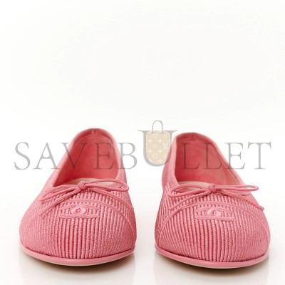 CHANEL EMBROIDERED FABRIC CAP TOE CC BALLERINA FLATS CHANEL EMBROIDERED FABRIC CAP TOE CC BALLERINA FLATS