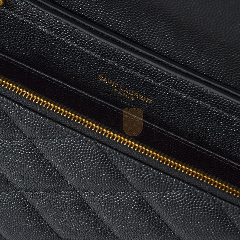 YSL PARIS CHAIN WALLET IN GRAIN DE POUDRE LEATHER 871149AAGOZ1000 (20*13*5cm)