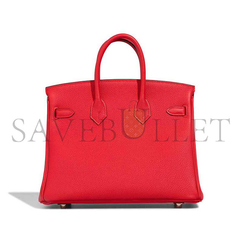HERMES MASTER BIRKIN 25 TOGO ROUGE DE COEUR PALLADIUM HARDWARE (25*20*13cm)