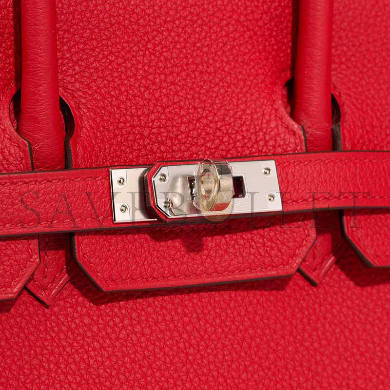 HERMES MASTER BIRKIN 25 TOGO ROUGE DE COEUR PALLADIUM HARDWARE (25*20*13cm)
