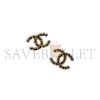 CHANEL LAMBSKIN CC CHAIN STUD EARRINGS