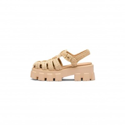 PRADA MONOLITH RAFFIA SANDALS 1X138N