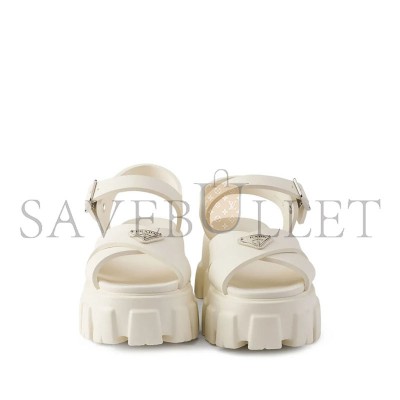 PRADA SANDALI MONOLITH DA DONNA DI COLORE BIANCO PRADA SANDALI MONOLITH DA DONNA DI COLORE BIANCO