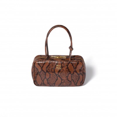 MIU MIU BEAU PYTHON-PRINTED AYERS LEATHER BAG 5BB172 (30*17*8.5cm)