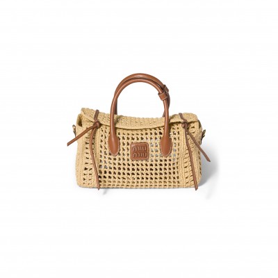 MIU MIU RAFFIA TOP-HANDLE BAG 5BA316 (25.5*14*9.5cm)