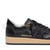 GOLDEN GOOSE BALL STAR IN BLACK NAPPA WITH BLACK GLITTER STAR AND SUEDE HEEL TAB GWF00117 GOLDEN GOOSE BALL STAR IN BLACK NAPPA WITH BLACK GLITTER STAR AND SUEDE HEEL TAB GWF00117