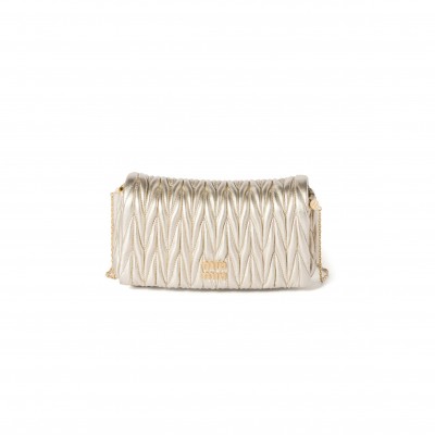 MIU MIU SMALL SOFT LEATHER BAG WITH A QUILTED EFFECT 5BP086 (18*9.5*4cm)