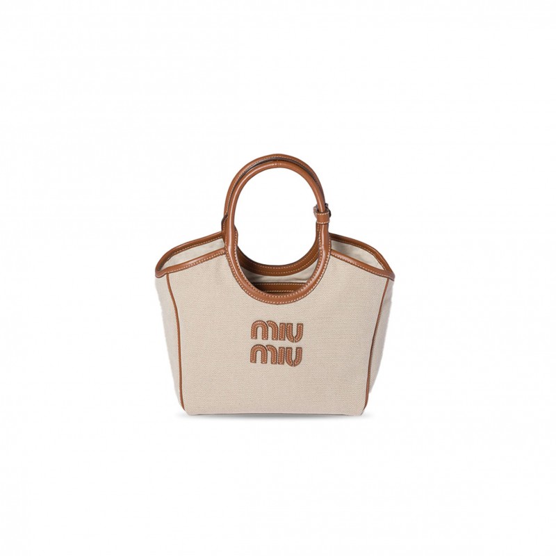 MIU MIU IVY CANVAS BAG 5BA284 (23.5*22*12cm) MIU MIU IVY CANVAS BAG 5BA284 (23.5*22*12cm)