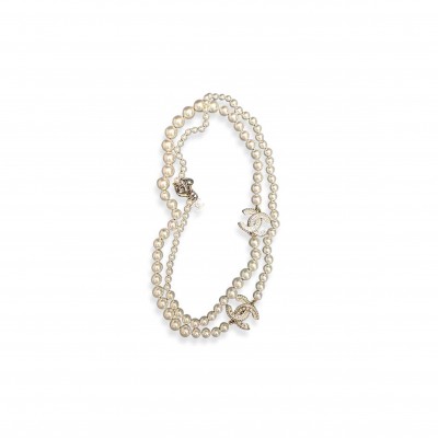CHANEL CC PEARL LONG CLASSIC TIMELESS NECKLACE 