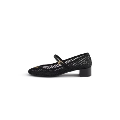 PRADA LOW HEEL MESH FABRIC BALLERINAS 1I324O