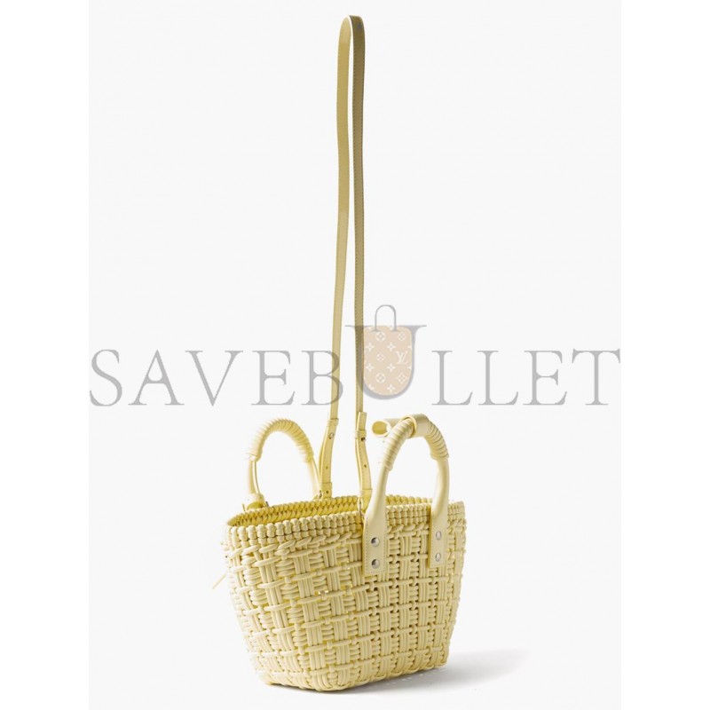 BALENCIAGA YELLOW BISTRO XS WOVEN FAUX-LEATHER BASKET BAG MATCHESFASHION US (22*20*12.5cm)
