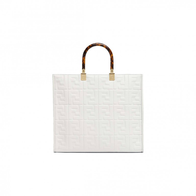 FENDI SUNSHINE MEDIUM - WHITE LEATHER SHOPPER 8BH386AMCVF0QVL (35*31*17cm) FENDI SUNSHINE MEDIUM - WHITE LEATHER SHOPPER 8BH386AMCVF0QVL (35*31*17cm)