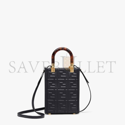 FENDI MINI SUNSHINE SHOPPER - BLACK LEATHER MINI BAG 8BS051AMCIF0KUR (18*13*6.5cm) FENDI MINI SUNSHINE SHOPPER - BLACK LEATHER MINI BAG 8BS051AMCIF0KUR (18*13*6.5cm)