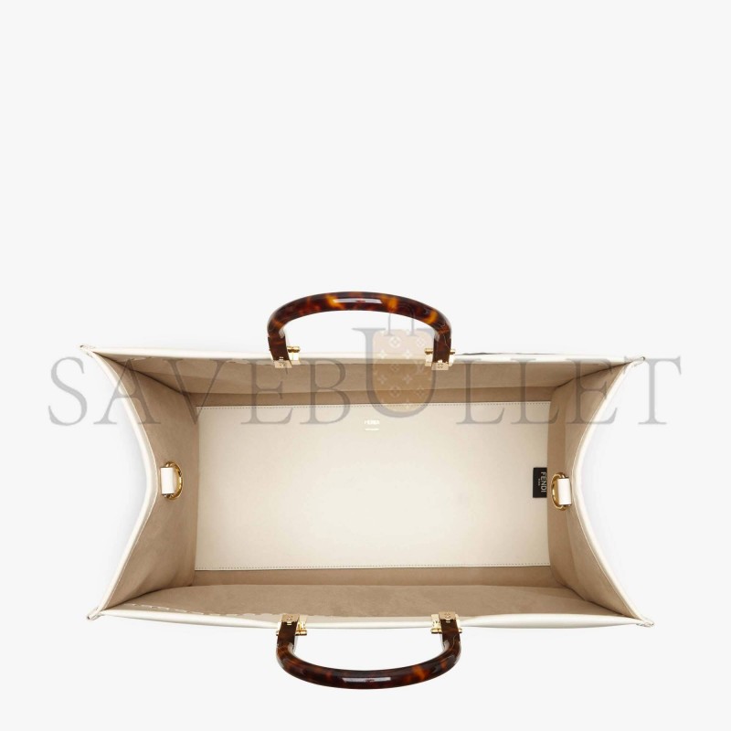 FENDI LARGE FENDI SUNSHINE - WHITE LEATHER SHOPPERX 8BH372ABVLF0K7E (40.5*35*21.5cm) FENDI LARGE FENDI SUNSHINE - WHITE LEATHER SHOPPERX 8BH372ABVLF0K7E (40.5*35*21.5cm)