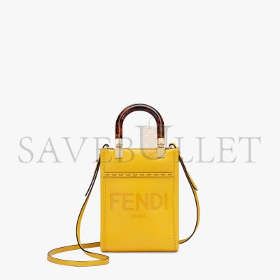 FENDI MINI SUNSHINE SHOPPER - YELLOW LEATHER MINI-BAG 8BS051ABVLF192E (18*13*6.5cm) FENDI MINI SUNSHINE SHOPPER - YELLOW LEATHER MINI-BAG 8BS051ABVLF192E (18*13*6.5cm)