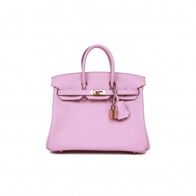 HERMES MASTER BIRKIN 25 MAUVE SYLVESTRE SWIFT ROSE GOLD HARDWARE H049362CDX9 (25*20*13cm)