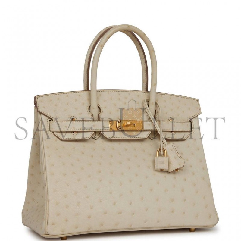 HERMES MASTER BIRKIN 30 OSTRICH PALLADIUM HARDWARE (30*22*16cm)