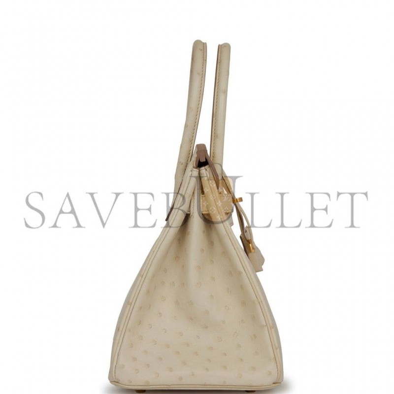 HERMES MASTER BIRKIN 30 OSTRICH PALLADIUM HARDWARE (30*22*16cm)