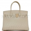 HERMES MASTER BIRKIN 30 OSTRICH PALLADIUM HARDWARE (30*22*16cm)