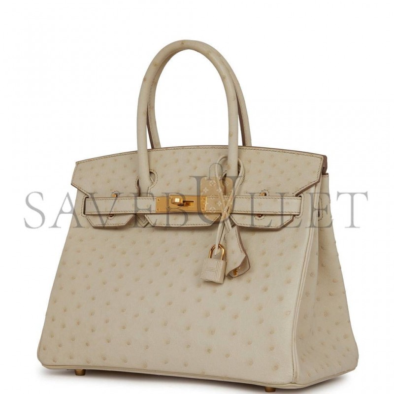 HERMES MASTER BIRKIN 30 OSTRICH PALLADIUM HARDWARE (30*22*16cm)