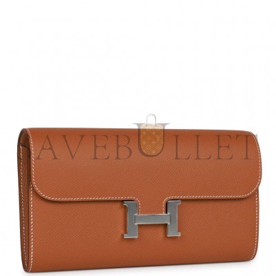 HERMES CONSTANCE WALLET TO GO GOLD EPSOM PALLADIUM HARDWARE (20*11*4cm) HERMES CONSTANCE WALLET TO GO GOLD EPSOM PALLADIUM HARDWARE (20*11*4cm)