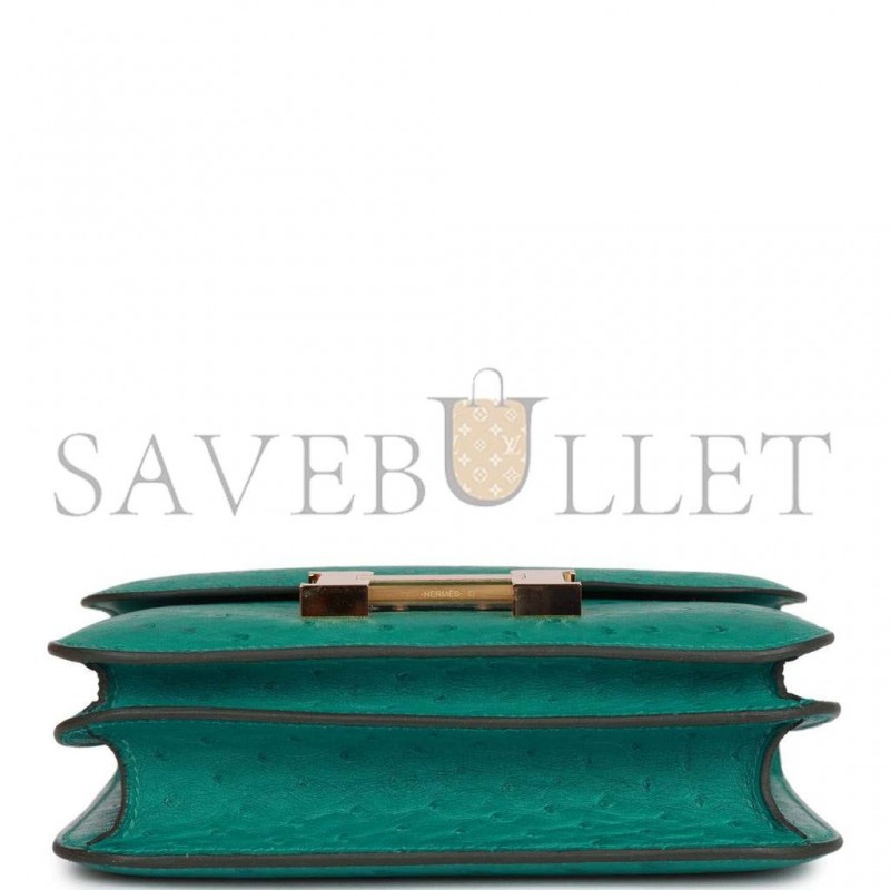 HERMES MASTER CONSTANCE 18 VERT VERONE OSTRICH GOLD HARDWARE 39873610481758 (18cm)