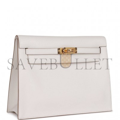 HERMES KELLY DANSE GRIS PERLE SWIFT GOLD HARDWARE (22*16*7cm) HERMES KELLY DANSE GRIS PERLE SWIFT GOLD HARDWARE (22*16*7cm)