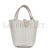 HERMES PICOTIN LOCK 18 GRIS PERLE CLEMENCE PALLADIUM HARDWARE (18*13*18cm) HERMES PICOTIN LOCK 18 GRIS PERLE CLEMENCE PALLADIUM HARDWARE (18*13*18cm)