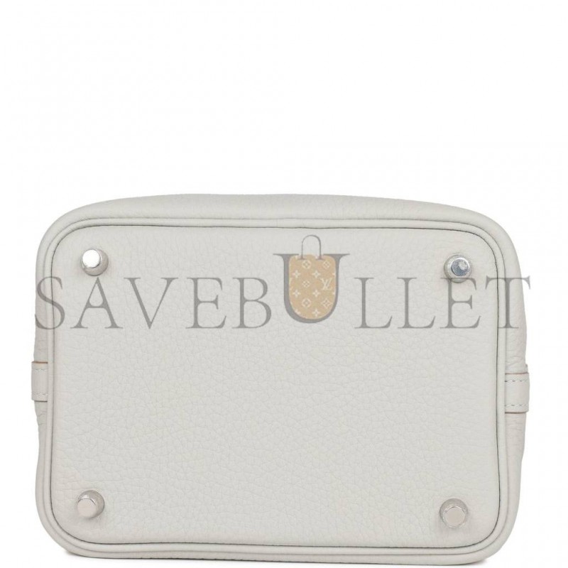 HERMES PICOTIN LOCK 18 GRIS PERLE CLEMENCE PALLADIUM HARDWARE (18*13*18cm) HERMES PICOTIN LOCK 18 GRIS PERLE CLEMENCE PALLADIUM HARDWARE (18*13*18cm)