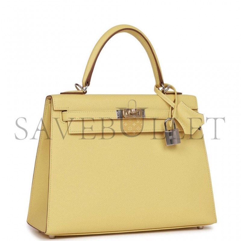 HERMES KELLY 25 EPSOM PALLADIUM HARDWARE (25*17*7cm)