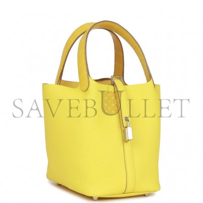 HERMES PICOTIN LOCK 18 CLEMENCE PALLADIUM HARDWARE H056289CK9R (18*18*13cm) HERMES PICOTIN LOCK 18 CLEMENCE PALLADIUM HARDWARE H056289CK9R (18*18*13cm)