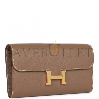 HERMES CONSTANCE WALLET TO GO ETOUPE EPSOM GOLD HARDWARE (20*11*4cm) HERMES CONSTANCE WALLET TO GO ETOUPE EPSOM GOLD HARDWARE (20*11*4cm)