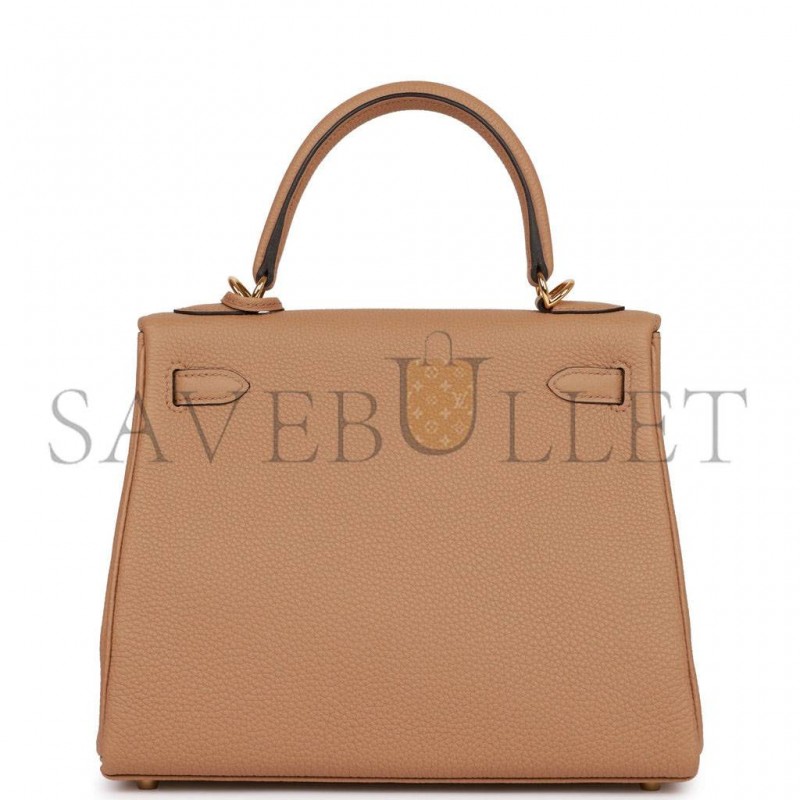 HERMES KELLY RETOURNE 25 CHAI TOGO GOLD HARDWARE HANDMADE (25*17*7cm)